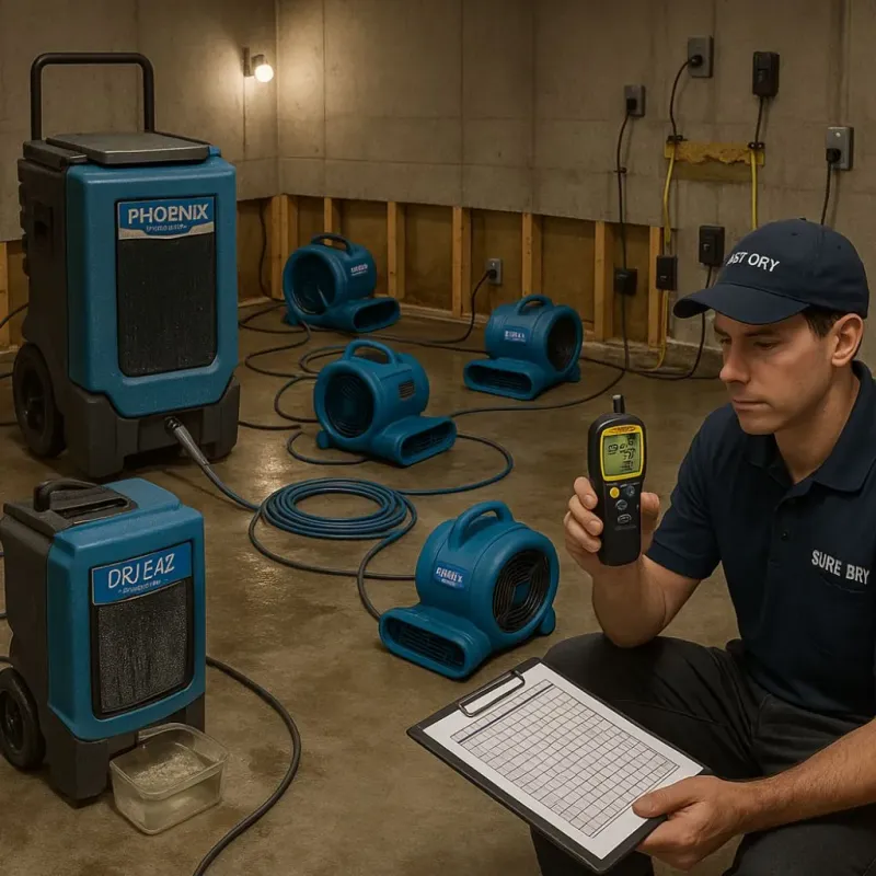 Structural Drying and Dehumidification process in Palm Valley, FL